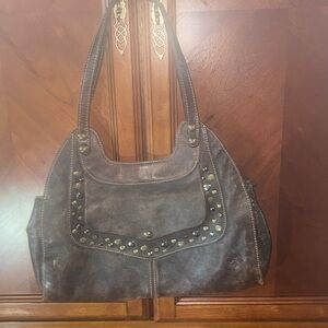 Patrica Nash Studded Brown Leather TBag